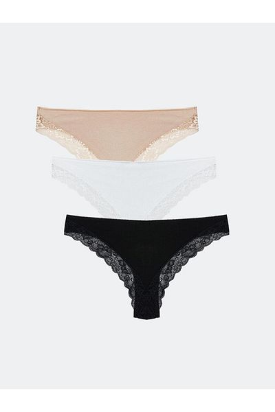 LC Waikiki Lace Detailed Brazilian Panties 3 Pack (S5)