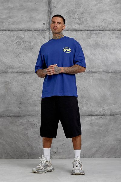 NOMARC Μπλουζάκι Oversize με γραμμένο Navy Blue First Your Mind