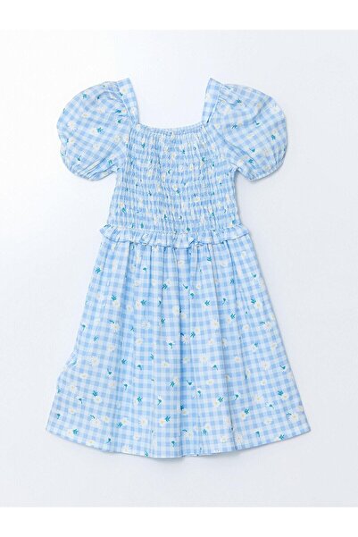 LC Waikiki Kare Yaka Çiçekli Kız Çocuk Elbise