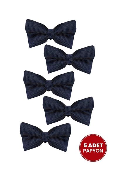 Tudors Pack of 5 Dobby Navy Blue Men's Bow Ties
