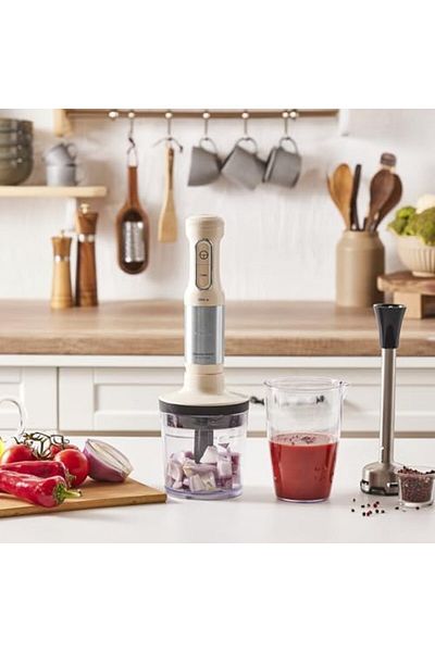 Mu Art Ahşap Mrt Mastermaid Prosteel 1500W Blender Set Soft Cream-Inox Art 871301