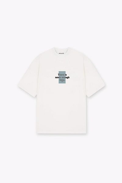 NOMARC White Never Enough Written Dirty Sleeve T-shirt