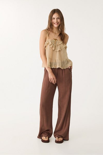 Stradivarius Flowing strappy lace top