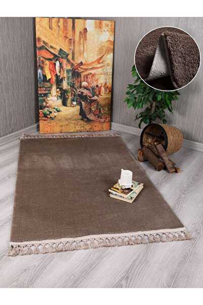 Myevilla My Evilla Modern Dekoratif Örgü Saçaklı Puffy Peluş Halı Yolluk