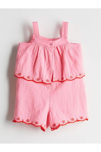 LC Waikiki Square Collar Girl's Jumpsuit