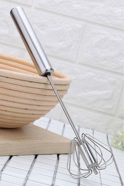 HomeTarz Push Whisk Mixer Automatic Inox Steel 36cm