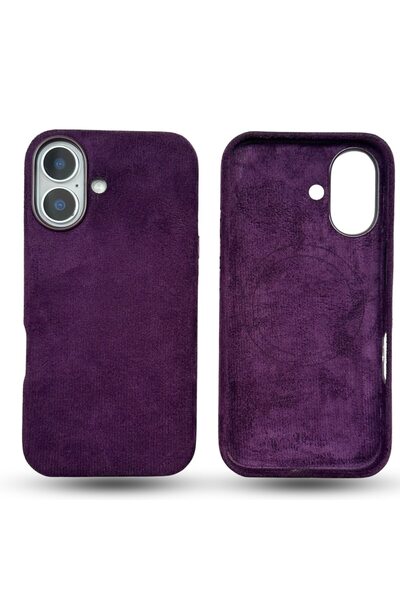 megaMobile Husă megaMOBILE® Alcantara pentru iPhone 16 Plus, mov