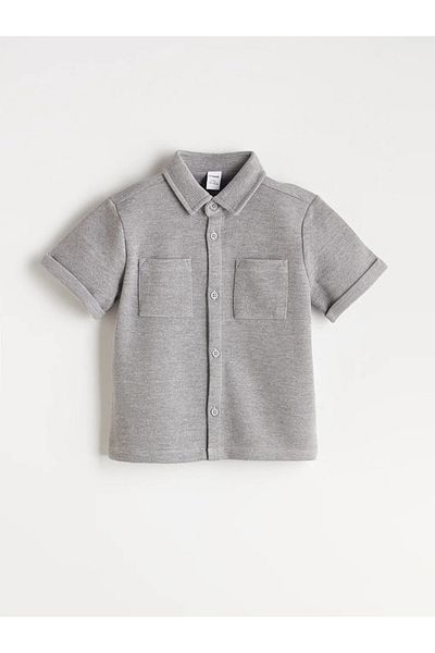 LC Waikiki Lcw kids gray basic boy's shirt and shorts set of 2