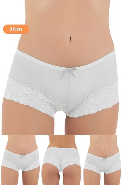 Merry Secret's Women's 3-Piece Lace Panties in Special Hygienic Premium Packaging