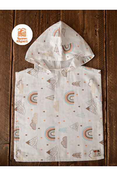 Las Vivas Kids بونشو موسلين للشاطئ - رداء حمام للأطفال ومنشفة أطفال مصنوعة من...