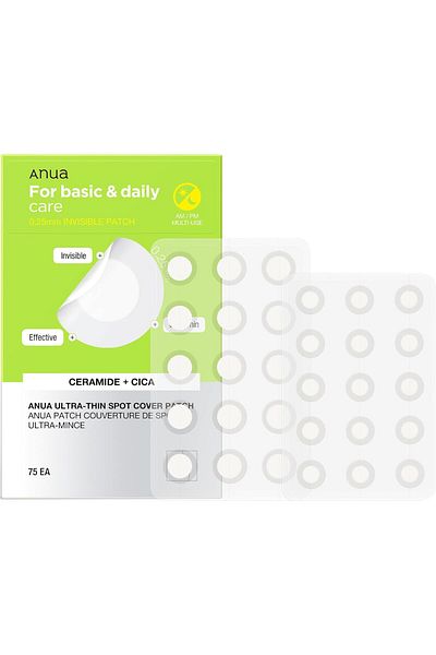 ANUA Ultra-Thin Spot Cover Patch, 2 Sizes invisible Hydrocolloid Patch for Face, Centella for area o
