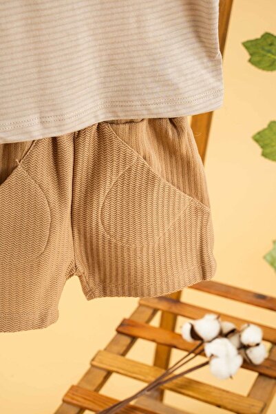 bombe Girl Boy Baby Kids Camel Shorts Comfortable Suit Natural Cotton Fashion Bottom Top Suit