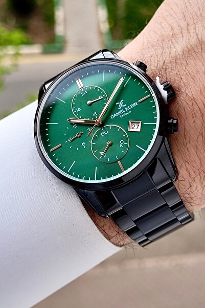 Daniel Klein Kadranı Yeşil Kordonu Siyah Renk 42 Mm Erkek Kol Saati