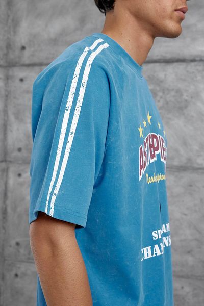 NOMARC Tricou supradimensionat cu scris Asterpiece albastru