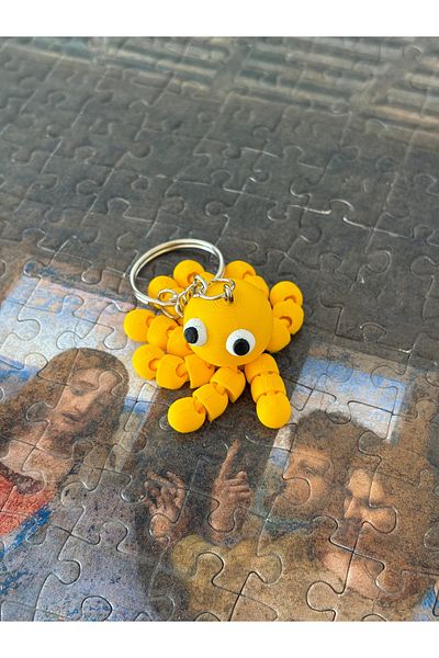 3dyonix Cute Octopus Keychain – Yellow Color |   3D Printing Pla Figure |   Collectible & Gift