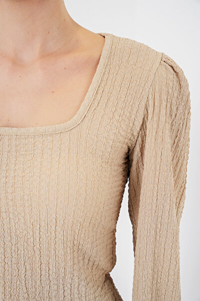 Bigdart 0442 Long Sleeve Blouse - Biscuit