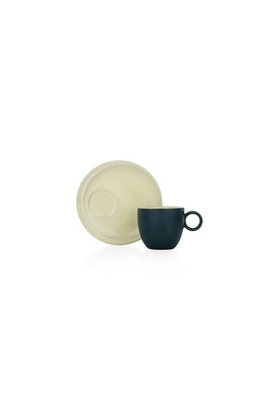 Schafer Aurora 2-Person Coffee Cup Set 4 Pieces-Dark Blue/Beige