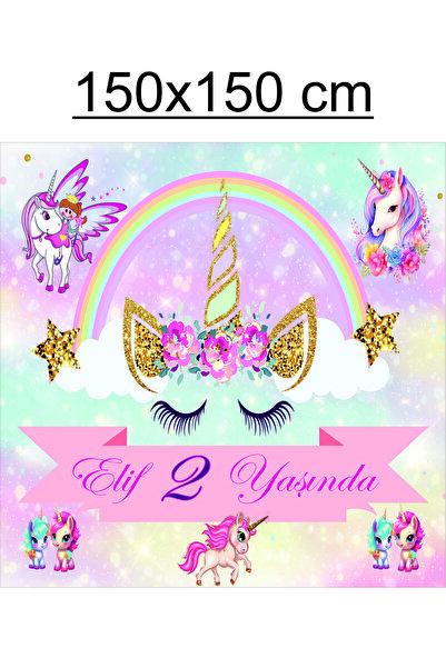 Baskı Madeni DOĞUM GÜNÜ AFİŞİ 150X150 CM (KIZ-ERKEK)