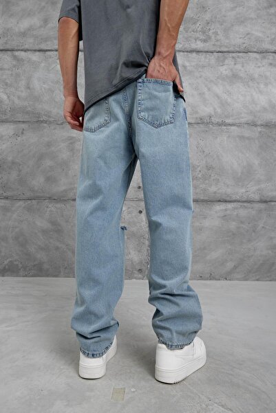 NOMARC Μπλε Cth Σχισμένο Λεπτομερές φαρδύ τζιν