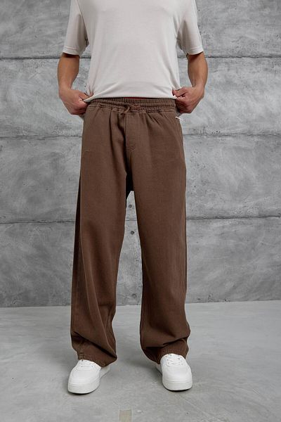 NOMARC Καφέ W11 Loose Fit φαρδύ παντελόνι