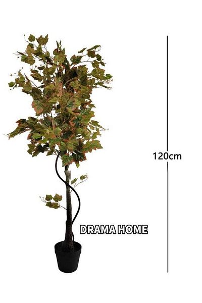 DRAMA HOME Artificial decorative grape tree in a brown/black pot, 120 cm