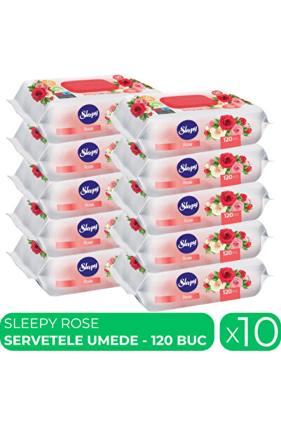 Sleepy Rose, servetele umede bebe, 10 pachete x 120 buc