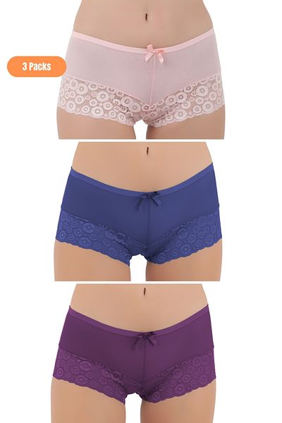 Merry Secret's Chiloți de damă din dantelă din 3 piese - Igienic special, ambalaj premium