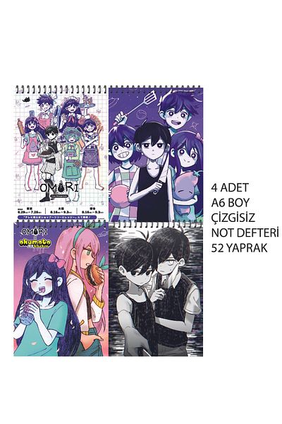 nihonwosekai Omori Anime A6 Size Notebook Set Unlined 52 Sheets