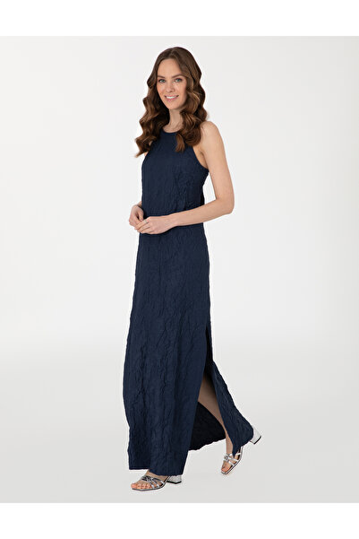 Pierre Cardin Lacivert Regular Fit Dokuma Elbise 50301062-VR033