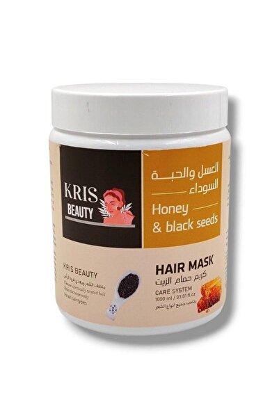 KRIS BEAUTY علاج الشعر بالعسل وحبة البركة لإصلاح الشعر بعمق، قناع للشعر الجاف...