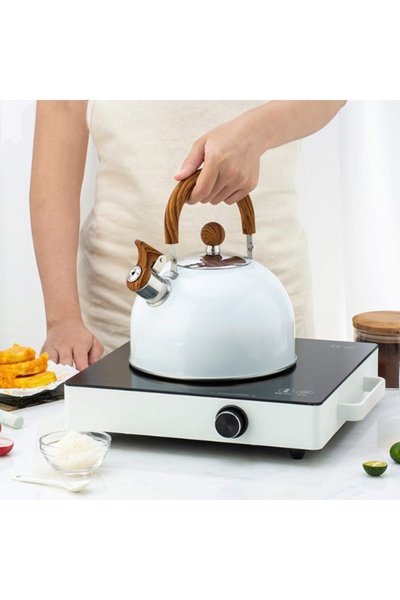 KNC Home Stainless Steel Teapot White Color