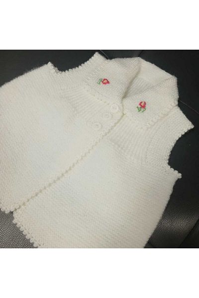 Vinezza Home Collection Vi̇nezza Home Collection Hand Knitted Baby Vest