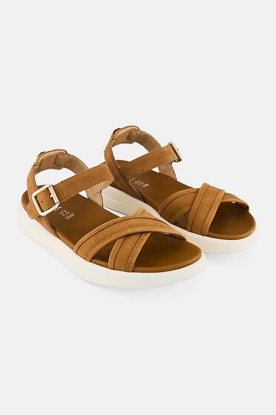Geox Women Xand Adjustable Buckle Closure Sandal, Tan