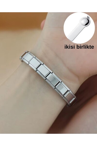 Naturel Tılsım Unisex Italyan Charm Paslanmaz Çelik Bileklik