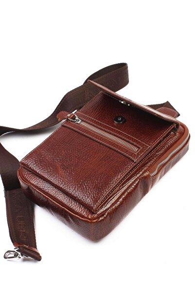 Aka Deri Tan Cross Leather Bag 205 63
