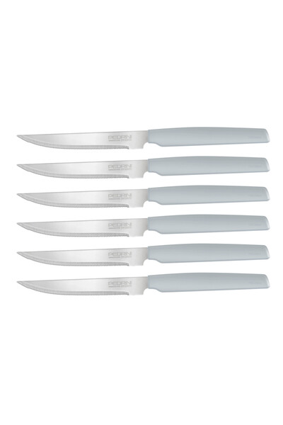 Pedrini مجموعة سكاكين شرائح اللحم 6 قطع بمقبض أزرق باهت