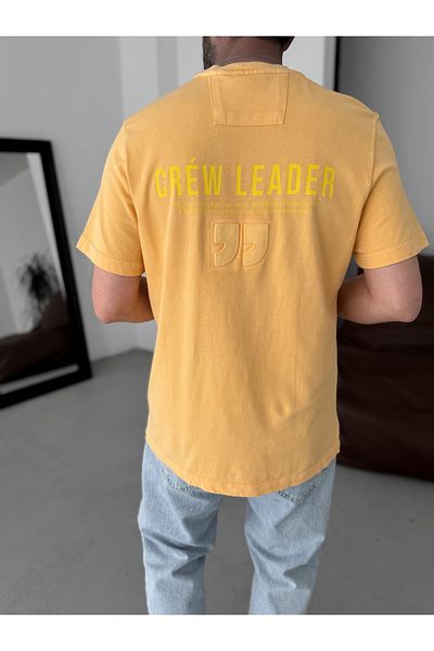 BYBASICMAN Melon Washed Crew Printed Oversize T-Shirt Yp-5039