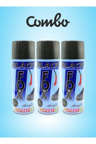 BLACKFOX Black Fox Automotive Spray Paint Durable And Quick Dry Black Color 3 pcs