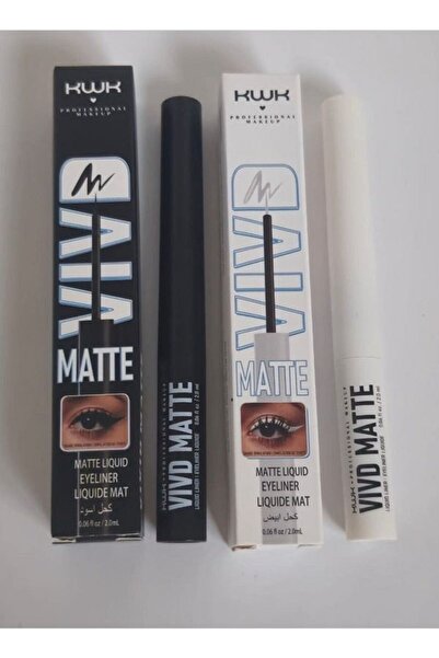 KWK طقم كحل أسود وأبيض مقاوم للماء من قطعتين