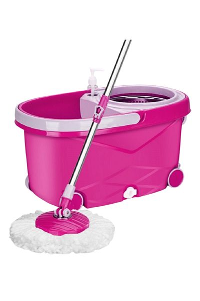 GENERAL 360 Degree Rotating Mop Stick With Bucket-Pink