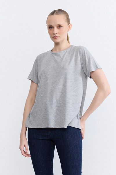 Gusto Tricou cu gât argintiu - gri