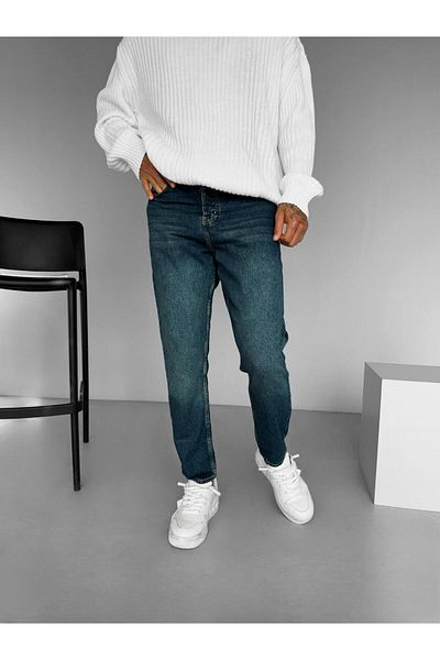 ablukaonline Ανδρικό τζιν παντελόνι Boyfriend Fit Navy Blue