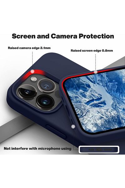 Generic Silicone Case Cover Compatible with iPhone 13 pro max , Ultra Slim Fit with Full Body Protection