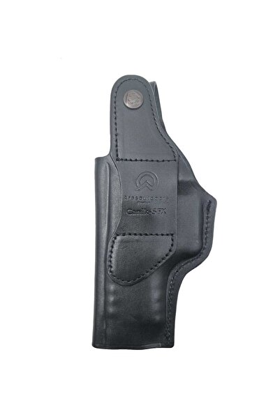 Aresoutdoors Canik TP9 SFX Uyumlu Siyah Deri Kılıfı Kemer İçi Metal Maşalı