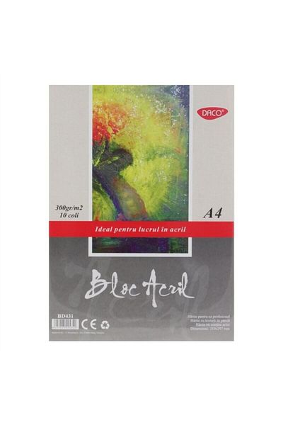 daço Bloc de notițe acrilic A4 300 gr 10 coli BD431
