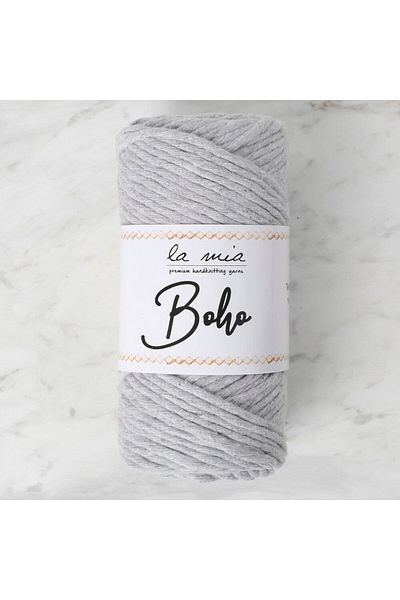 La Mia Yarn La Mia Boho Light Gray Twist Macrame Rope - L044