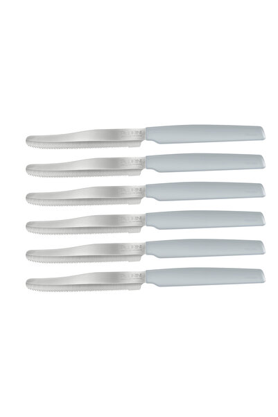 Pedrini مجموعة سكاكين الطاولة 6 قطع بمقبض أزرق باهت