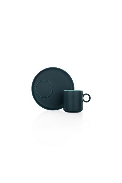 Schafer Aurora 2-Person Coffee Cup Set 4 Pieces-Dark Blue/Blue