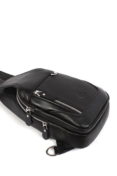 Aka Deri Shoulder Strap Crossbody Bag Plain Black 340 1