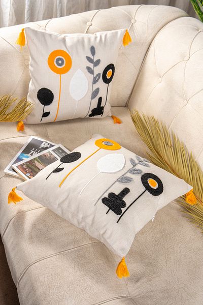 Bade Design 2-Piece Punch Embroidered Throw Pillow Cover Pillow Cover Highly Preferred